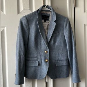 J.Crew Blue Herringbone Scoolboy Blazer, Size 6P